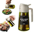470 Ml Oil Sprayer for Cooking,2-In-1 Olive Oil Dispenser and Oil Spray Bottle,Oil Spray with Stickers,Thick Glass Spray Bottle